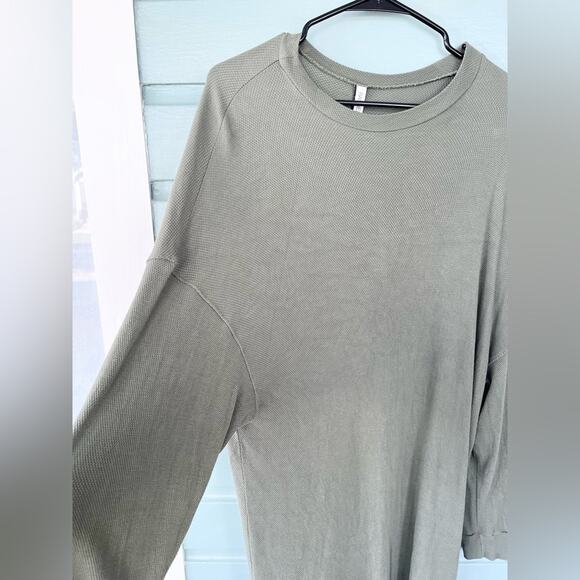 Rachel pally olive green oversized dress fall drop shoulder knee length modest - Picture 2 of 8